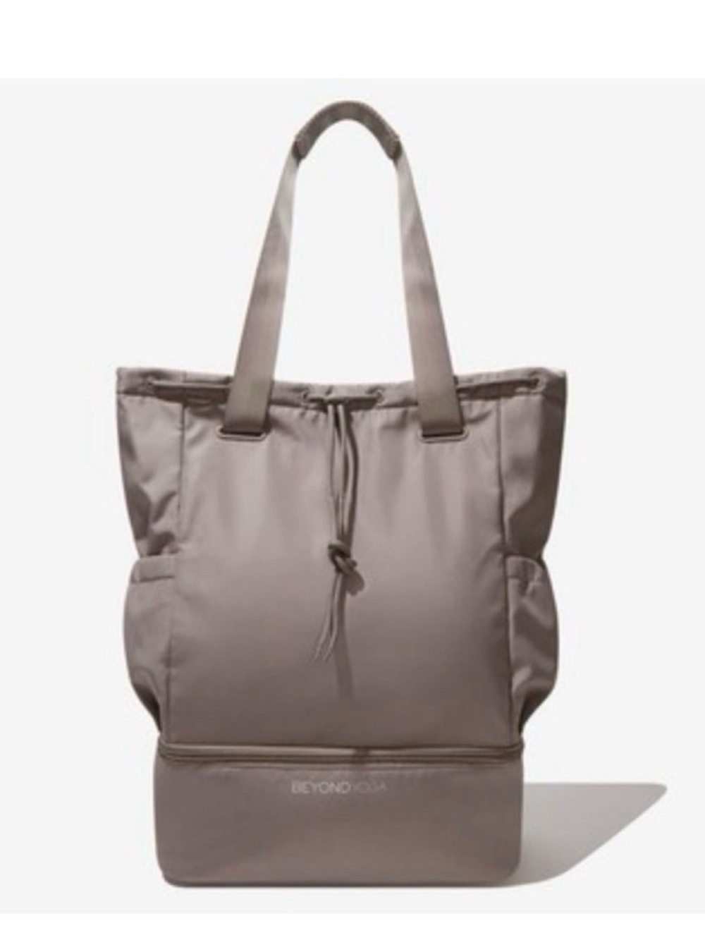 Beyond Yoga Taupe Everyday Convertible Tote with Bottom Compartment
